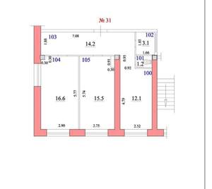 2-к квартира, вторичка, 63м2, 4/4 этаж