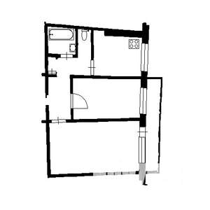 2-к квартира, вторичка, 45м2, 1/5 этаж