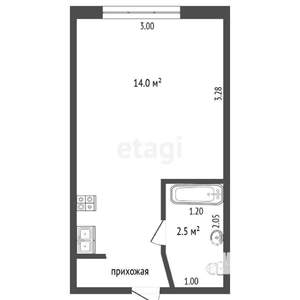 Студия квартира, вторичка, 17м2, 3/5 этаж