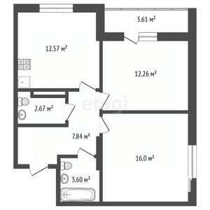 2-к квартира, вторичка, 56м2, 11/24 этаж