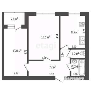 2-к квартира, вторичка, 48м2, 2/9 этаж
