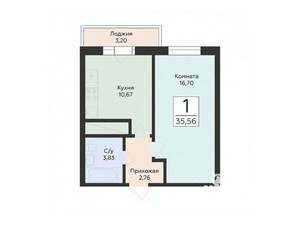1-к квартира, вторичка, 36м2, 6/24 этаж