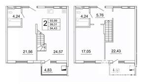 1-к квартира, строящийся дом, 110м2, 26/27 этаж