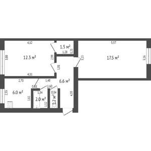 2-к квартира, вторичка, 49м2, 3/5 этаж