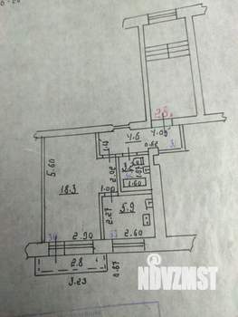 1-к квартира, вторичка, 32м2, 3/3 этаж