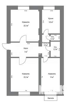 3-к квартира, вторичка, 81м2, 3/3 этаж