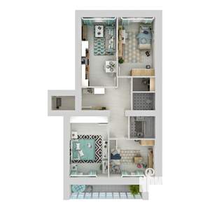 3-к квартира, вторичка, 93м2, 9/16 этаж