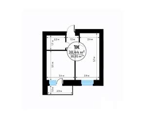 1-к квартира, вторичка, 38м2, 4/18 этаж