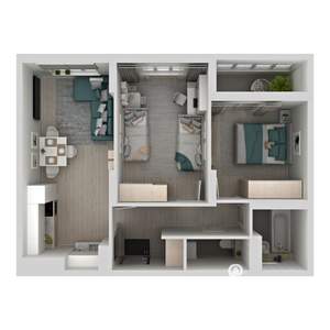 2-к квартира, вторичка, 57м2, 1/24 этаж