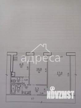 2-к квартира, вторичка, 42м2, 1/5 этаж