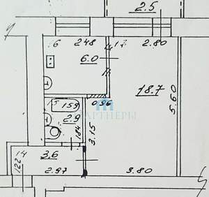 1-к квартира, вторичка, 32м2, 5/5 этаж