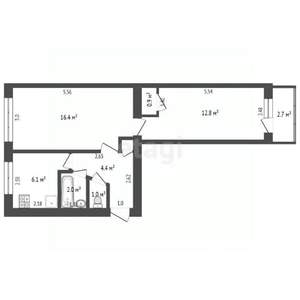 2-к квартира, вторичка, 45м2, 5/5 этаж