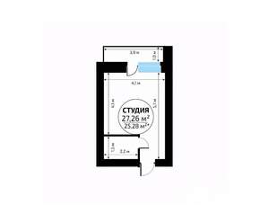 Студия квартира, вторичка, 27м2, 1/18 этаж