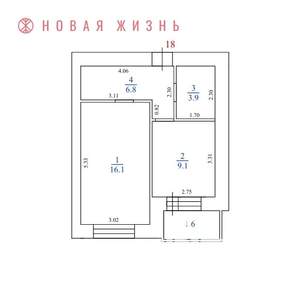 1-к квартира, вторичка, 39м2, 5/16 этаж