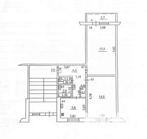 2-к квартира, вторичка, 47м2, 1/5 этаж