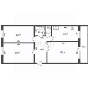 3-к квартира, вторичка, 71м2, 2/11 этаж