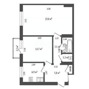 2-к квартира, вторичка, 56м2, 3/3 этаж