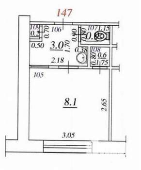 1-к квартира, вторичка, 13м2, 4/5 этаж
