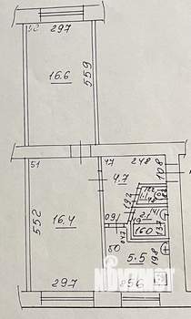 2-к квартира, вторичка, 46м2, 1/5 этаж