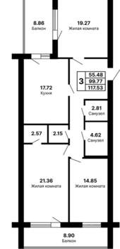 3-к квартира, вторичка, 118м2, 1/5 этаж