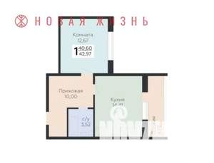 1-к квартира, вторичка, 43м2, 8/10 этаж