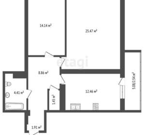 2-к квартира, вторичка, 74м2, 8/26 этаж