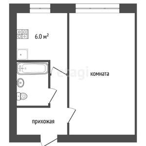 1-к квартира, вторичка, 30м2, 5/9 этаж