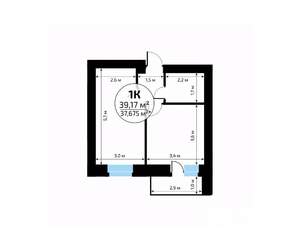 1-к квартира, вторичка, 39м2, 1/18 этаж