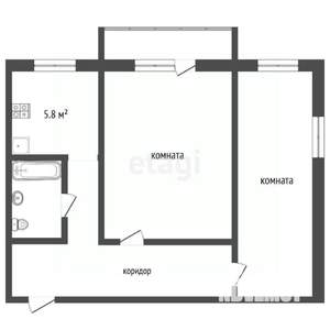 2-к квартира, вторичка, 43м2, 3/5 этаж