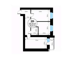 2-к квартира, вторичка, 60м2, 14/18 этаж