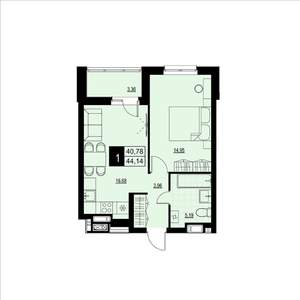 1-к квартира, вторичка, 42м2, 4/23 этаж