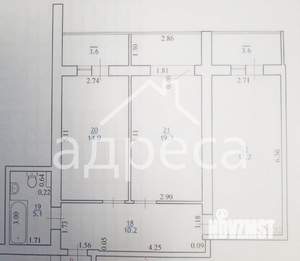 2-к квартира, вторичка, 73м2, 3/10 этаж