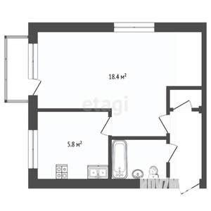 1-к квартира, вторичка, 32м2, 4/5 этаж