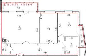 3-к квартира, сданный дом, 110м2, 11/16 этаж