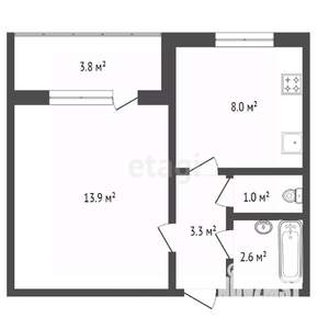 1-к квартира, вторичка, 32м2, 9/9 этаж