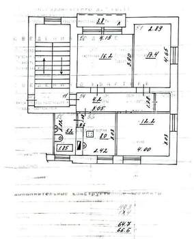3-к квартира, вторичка, 65м2, 2/2 этаж