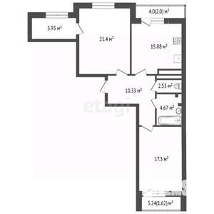 2-к квартира, вторичка, 80м2, 12/24 этаж
