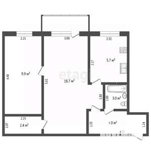 2-к квартира, вторичка, 45м2, 4/5 этаж