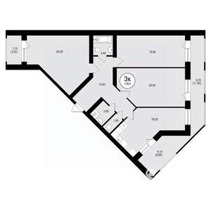 3-к квартира, вторичка, 118м2, 8/8 этаж