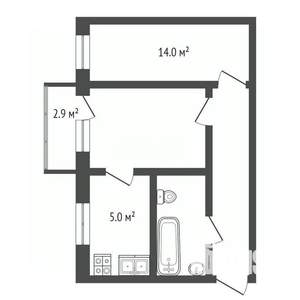 2-к квартира, вторичка, 44м2, 3/5 этаж