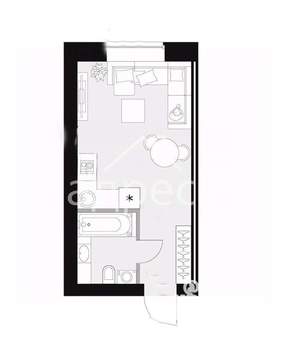 Студия квартира, вторичка, 24м2, 4/18 этаж