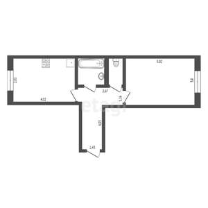 1-к квартира, вторичка, 50м2, 7/14 этаж