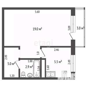 1-к квартира, вторичка, 30м2, 4/5 этаж