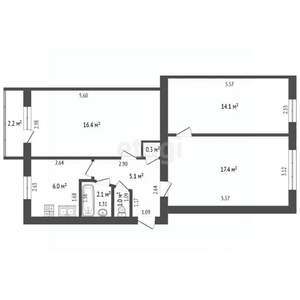 3-к квартира, вторичка, 62м2, 4/5 этаж
