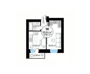 1-к квартира, вторичка, 38м2, 3/18 этаж