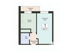 1-к квартира, вторичка, 36м2, 8/24 этаж