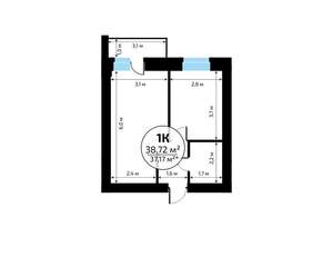 1-к квартира, вторичка, 39м2, 3/18 этаж