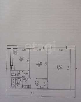 2-к квартира, вторичка, 42м2, 1/24 этаж