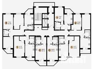 3-к квартира, строящийся дом, 78м2, 15/25 этаж