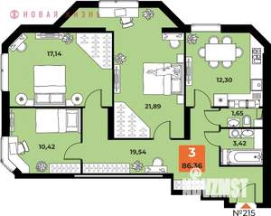 3-к квартира, вторичка, 85м2, 23/23 этаж